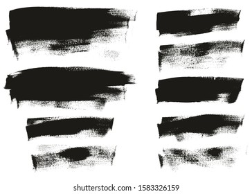 Calligraphy Paint Wide Brush Background Long High Detail Abstract Vector Background Set 3955