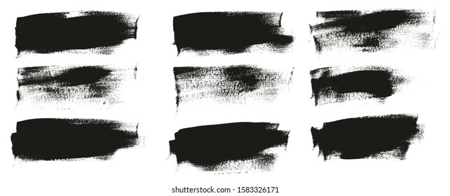 Calligraphy Paint Wide Brush Background Long High Detail Abstract Vector Background Set 2728