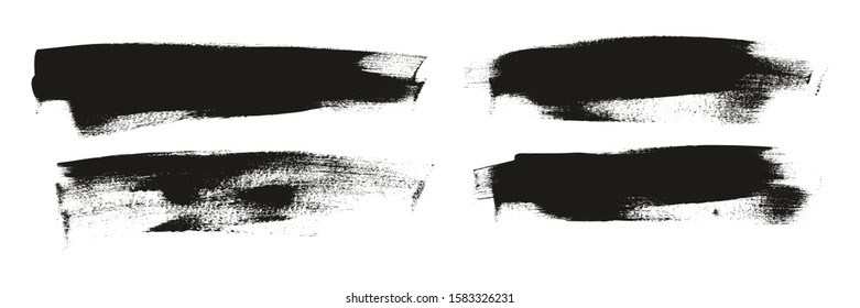 Calligraphy Paint Wide Brush Background Long High Detail Abstract Vector Background Set 57