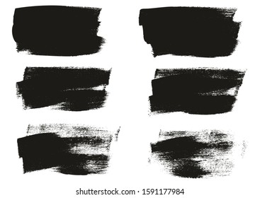Calligraphy Paint Wide Brush Background Short High Detail Abstract Vector Background Set
