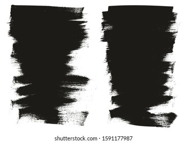 Calligraphy Paint Wide Brush Background Short High Detail Abstract Vector Background Set
