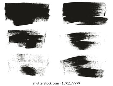 Calligraphy Paint Wide Brush Background Short High Detail Abstract Vector Background Set