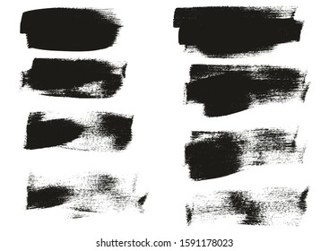 Calligraphy Paint Wide Brush Background Short High Detail Abstract Vector Background Set