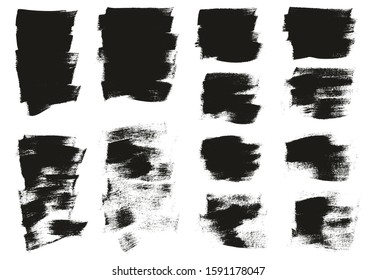Calligraphy Paint Wide Brush Background Short High Detail Abstract Vector Background Set
