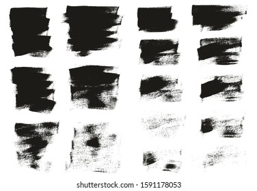 Calligraphy Paint Wide Brush Background Short High Detail Abstract Vector Background Set