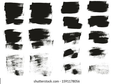 Calligraphy Paint Wide Brush Background Short High Detail Abstract Vector Background Set