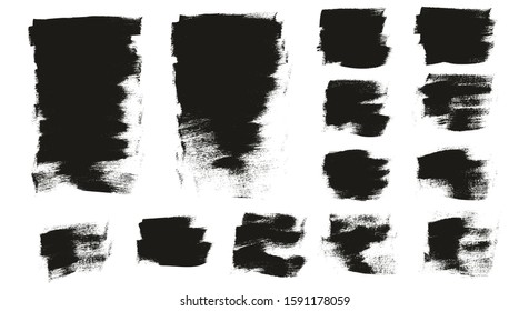 Calligraphy Paint Wide Brush Background Short High Detail Abstract Vector Background Set