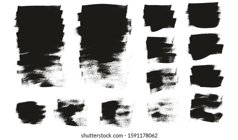 Calligraphy Paint Wide Brush Background Short High Detail Abstract Vector Background Set