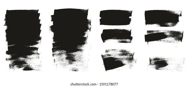 Calligraphy Paint Wide Brush Background Short High Detail Abstract Vector Background Set