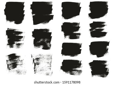 Calligraphy Paint Wide Brush Background Short High Detail Abstract Vector Background Set
