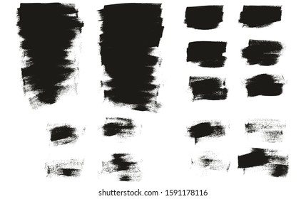 Calligraphy Paint Wide Brush Background Short High Detail Abstract Vector Background Set