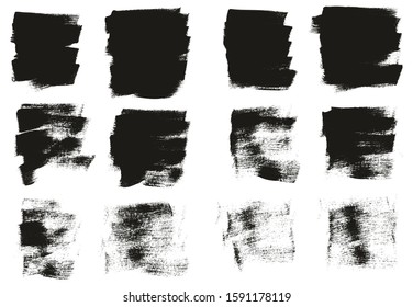 Calligraphy Paint Wide Brush Background Short High Detail Abstract Vector Background Set