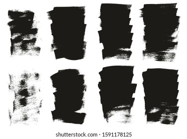 Calligraphy Paint Wide Brush Background Short High Detail Abstract Vector Background Set