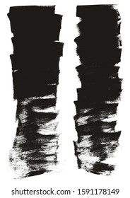 Calligraphy Paint Wide Brush Background Short High Detail Abstract Vector Background Set