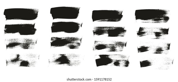 Calligraphy Paint Wide Brush Background Short High Detail Abstract Vector Background Set