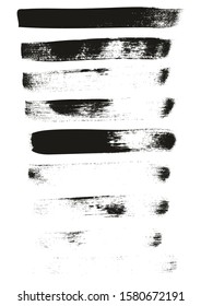 Calligraphy Paint Wide Brush Straight Lines High Detail Abstract Vector Background Set 02