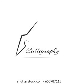 calligraphy pen sketch. Template for logo