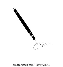 calligraphy pen vector icon on white background,
