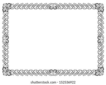 Calligraphy Penmanship Curly Baroque Frame Black Stock Illustration ...