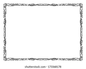 Calligraphy Penmanship Curly Baroque Frame Black Stock Vector (Royalty ...