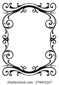 Calligraphy Penmanship Curly Baroque Frame Black Stock Vector (Royalty ...