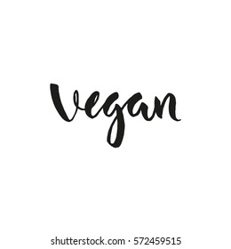 Calligraphy postcard poster graphic design lettering element with phrase Vegan. Vector illustration.