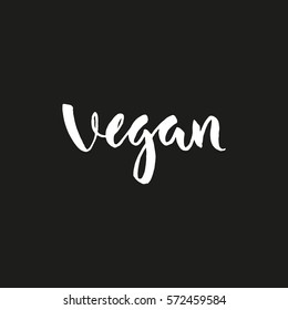 Calligraphy postcard poster graphic design lettering element with phrase Vegan. Vector illustration.