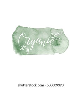 Calligraphy postcard poster graphic design lettering element with phrase Organic. Vector illustration.