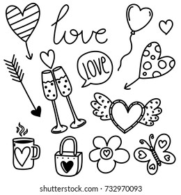 Calligraphy postcard or poster graphic design typography element. Hand written vector style happy valentines day sign. Romantic lettering set.