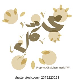 calligraphy of Prophet Of Muhammad SAW. web banner design. greetings web design. illustration vector