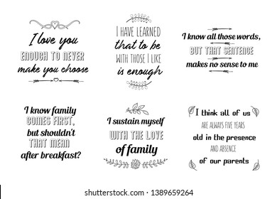Calligraphy saying for print about relationships abd family. Vector Quote for typography and Social media post. Modern Inspiration Design