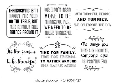 Calligraphy sayings for print. Vector Quotes about happy thanksgiving day.
