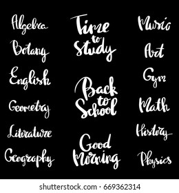 Calligraphy School subjects physics literature and others