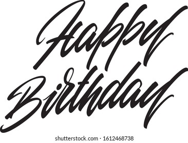 Calligraphy script "Happy Birthday". This script is perfect for birthday cards or presents package. 
