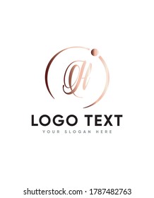 A calligraphy scripts font in lettering style H  logo template, Vector logo for business and company identity 
