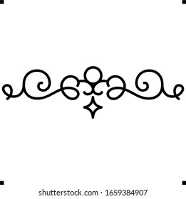 calligraphy scroll  logo in outline style 