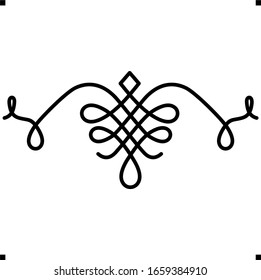 calligraphy scroll  logo in outline style 