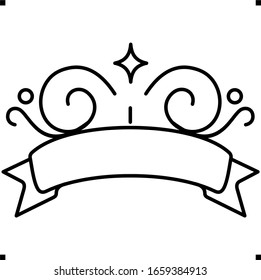 calligraphy scroll  logo in outline style 