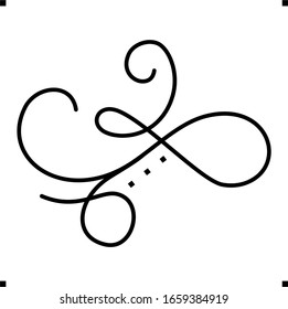 calligraphy scroll  logo in outline style 