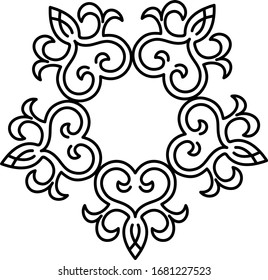La caligrafía desliza el logotipo redondo en estilo de esquema 