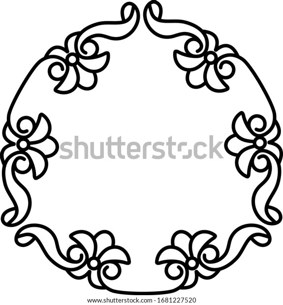 Calligraphy scrolls
round logo in outline style
