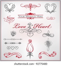 Calligraphy Set Love And Heart