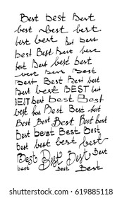 calligraphy set of word best