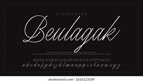 Calligraphy Signature Font Handwritten script brush font type for logotypes 