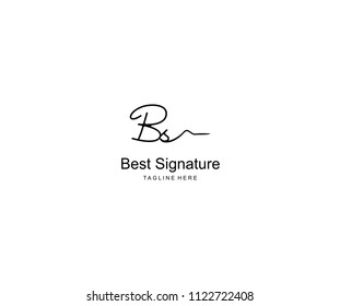 Calligraphy Signature Letter BS Logotype