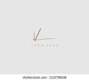 Calligraphy Signature Letter V Logotype