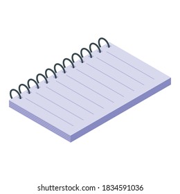 Calligraphy sketch book icon. Isometric of calligraphy sketch book vector icon for web design isolated on white background