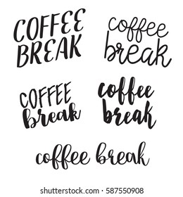 Calligraphy style Coffee shop promotion motivation. Graphic design lifestyle lettering. Sketch mug inspiration vector type. Quote coffee typography set. 