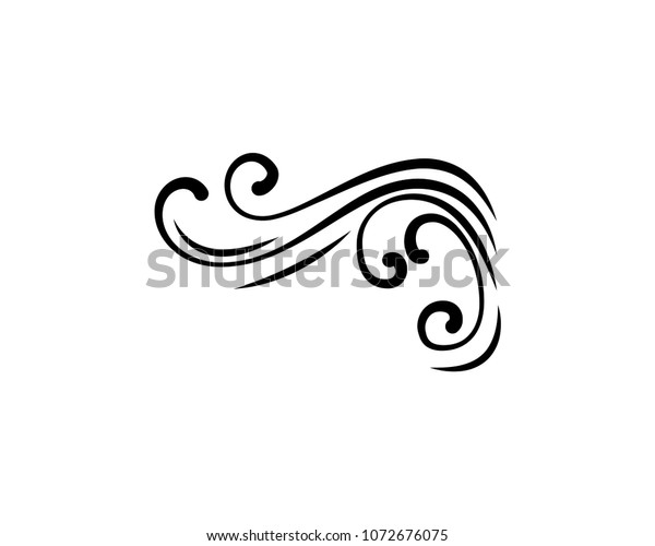 Calligraphy swirl, swashe,\
ornate motif, scroll filigree flourish element. Decoration Vector\
illustration