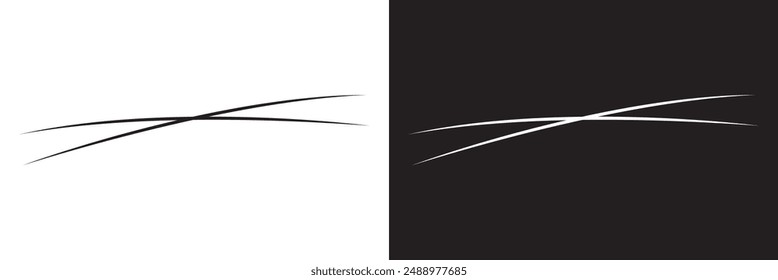 Calligraphy swoosh wavy line vector element. isolated on white and black background. vector . EPS 10